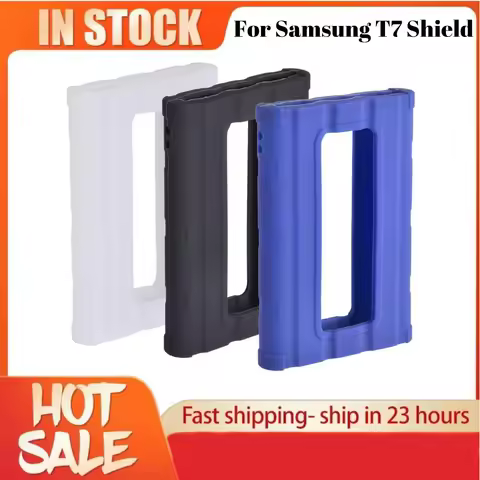 For Samsung T7 Shield Silicone SSD Skin Sleeve Case with Lanyard Portable Solid State Drive Anti-Scr