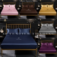 Bedsheet 3in1 Super Sports Satin Bedsheet with Pillowcase Bedsheet Fully Garterized Bedsheet Set