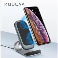 KUULAA 10W Metal Wireless Charger for iPhone Samsung Xiaomi Fast Wireless Charging Dock Station Phone Holder
