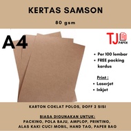 (100 Sheets) Brown Samson Paper - A4/F4 - 80 gsm - Packing Paper/Package Wrap/Envelope Paper