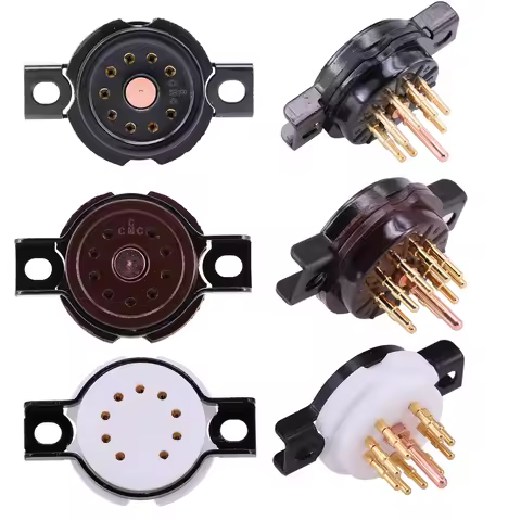 CMC 9Pin Tube Socket PTFE/Bakelite Gold Plated For 12AU7 ECC82 E88CC 6922 EL84 12AX7 ECC83 Tube Ampl