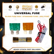 UNIVERSAL FUSE GLASS FUSE - STANDARD FUSE - AGU FUSE 10 PCS CAR FUSE MOTORCYCLE FUSE