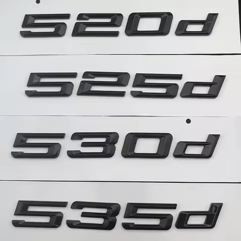 3D ABS Black Logo 530d 520d 520i 535d 535i 540i 525d 530i Emblem Letters Sticker Car Trunk Badge For