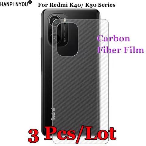 3 Pcs/Lot For Redmi K70 K70E K60 K60E K50 K50i Pro Plus Ultra Gaming 3D Non-slip Carbon Fiber Back F