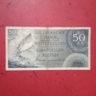 Uang kertas lama Indonesia 50 Gulden 1946 uang kuno Federal TP75dk