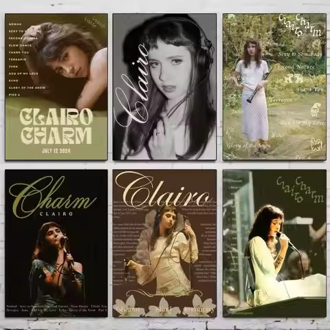 Charm Singer C-Clairo Poster Self-adhesive Art Waterproof Paper Sticker Coffee House Bar Room Wall D