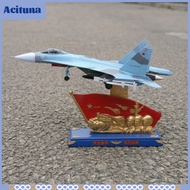 Acituna 1:32 Scale Fighter Aircraft Model with Display Base Collectible SU-27 Fighter Jet Model Deta