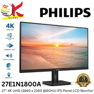 PHILIPS 27" 27E1N1800A 4K UHD (3840 X 2160 @60HZ) LED IPS PANEL LCD MONITOR (4MS, INPUT: HDMI+DP, VE