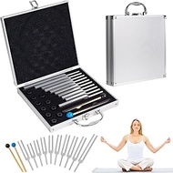Tuning Fork Set, 10 pcs Aluminum Alloy Chakra Tuning Forks, Unweighted Tuning Fork for Healing Vibra