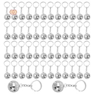 50Pcs Mini Disco Ball Keychain, Mirror Disco Ball Bulk Keyring Party Favors for 70s 80s Disco Party 