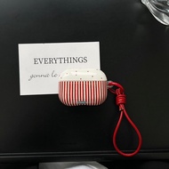 Korean Simplified Red Striped Polka Dots Protective Case for Airpods 4 3 2 1 Airpods Pro 4 3 2 1 Air