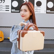 全城熱賣 - (米白色)14吋化妝箱 旅行箱 手提行李箱 收納箱 化妝包 商務戶外便攜箱