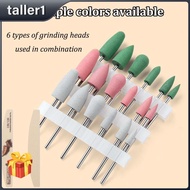 【free Gift Six-pack Silicone Nail Polishing Head Set Polish Silicone Rubber Polisher Nail Drill Mill