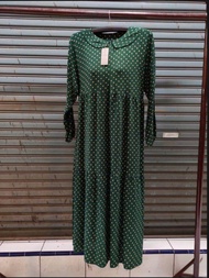 BISA ( COD) - TERBARU GAMIS MIDI DRESS JUMBO LD 120 MOTIF POLKADOT / DRESS MIDI BUSUI FRIENLY KATUN
