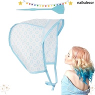 NAILSDECOR Hair Highlighting Cap, Blue Reusable Hair Coloring Cap,  With Plastic Crochet Hook Hair D