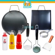 STALL BURGER ITEMS ROUND BURGER TRAY SQUARE/BURGER PAN/KUALI BREAD CANAI PAN BURGER NET STALL TOOLS