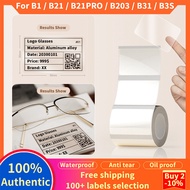 【Transparent】Label For NIIMBOT B1 / B21 / B3S / B31 / B203 Label Printing Paper Transparent Name Sti