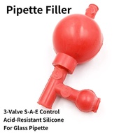 Pipette Filler Rubber Bulb 3-Valve Acid Resistant