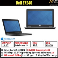 LAPTOP DELL LATITUDE E7240 12.5" INTEL CORE i5 4TH GEN - 4GB RAM - 128GB SSD STORAGE WINDOWS 10 PRO