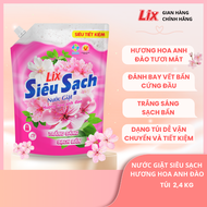 Túi nước giặt Lix siêu sạch hương hoa anh đào 2.4Kg N2503 sạch khử khuẩn kết hợp giặt xả 2 trong 1 -