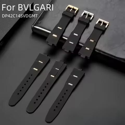 Silicone Watch Strap for BVLGARI DP42C14SVDGMT Watchband Men Women's Waterproof Bracelet Replace Wat