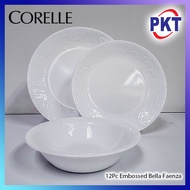 CORELLE 12pcs Corelle Embossed Dinner Set [ Bella Faenza ] | Dining Pinggan Mangkuk | Elegant French