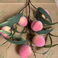 Đào tiên mô phổng cây thật cành 6 quả to 7cm thân 08cm cao 85cm dùng làm cây chưng bình hoa