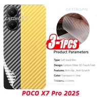 POCO X7 Pro 2025 3D Back Carbon Fiber Phone Screen Back Film Translucent Anti-Scratch Protective Sti