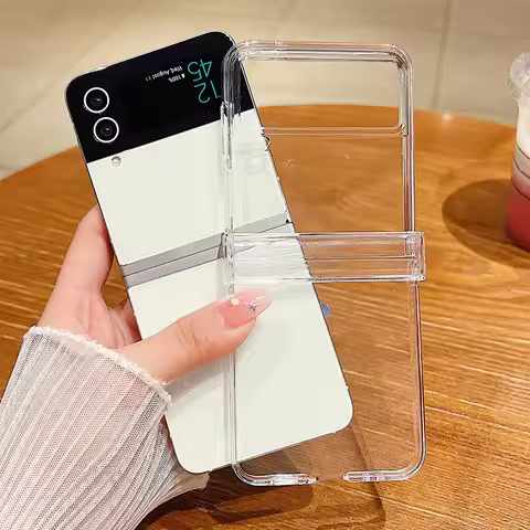 Clear Phone Case For Samsung Galaxy Z Flip 6 5 4 3 5G Shockproof Folding Transparent Hard Cover For 