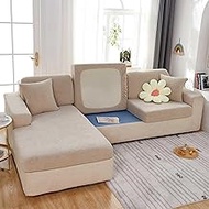 Universal Elastic Sofa Cover Non-slip L Shape Sofa Protector Tear And Stain Resistant Sofa Cover Sofa Furniture Protector (Color : Off White, Size : LARGE L COVER)