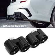 Quad Carbon Fiber Exhaust Tip For BMW G20 G21 330i 320d 330d 325i Muffler Tip Exhaust Nozzle Exhaust