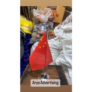 China country flag + stainless table pole