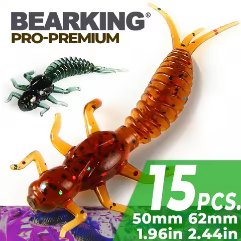 BEARKING New Larva Soft Lures 50mm 60mm Fishing Artificial Lures Silicone Bass Pike Minnow Swimbait 