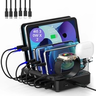 110W PD QC 3.0 Charger 6 พอร์ต USB สถานีชาร์จสมาร์ท Dock สําหรับ Iphone Ipad Iwatch Airpods Charger