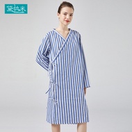 Patient gown Patient gown Patient gown Women Laced-Up Coat Long Easy-to-Wear Nursing Clothes Hospita