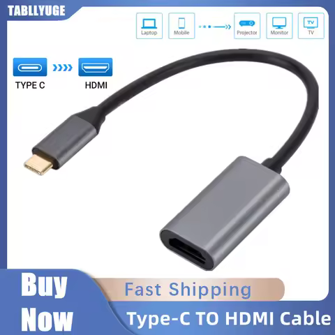 TABLLYUGE Type C to HDMI-compatible Cable USB C to HDMI HD TV Adapter Converter USB 3.1 for Laptop H