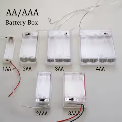 cltgxdd 1 piece AA/AAA battery holder box with switch and lid 1/2/3/4/AA 2/3AAA battery holder box w