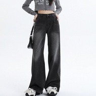Seluar Jeans Wanita High Waist Korean Style Terbaru Wide Leg Loose Jeans Denim Pants For Women