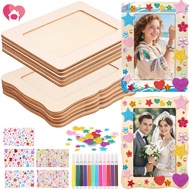 Picture Frame Painting Craft Kit for 4" x 6" Photo Wooden Picture Frame Kid DIY Handcraft Present SH