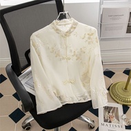 New new Chinese style button up improved cheongsam embroidered shirt