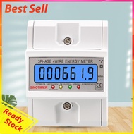 Din Rail Electric Energy Meter 50/60HZ Power Consumption Monitor 3 Phase 4 Wires Energy Meter Tester