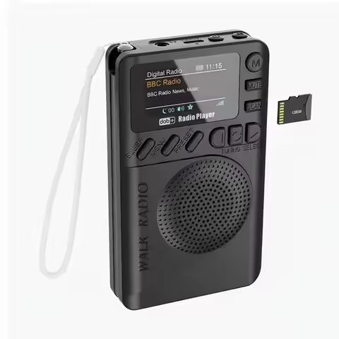 P9 DAB FM Digital Radio MP3 Player Portable Radio Speaker DAB (170-240MHz) FM(87.5-108MHz) LCD Pocke