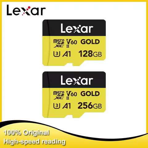 Lexar Gold MicroSDXC UHS-II Card 256GB V60 Memory Card TF Card 1800x Micro SD Card 128GB V60 For Dro