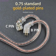 FUSIONFLASH KZ Earphones Cord For KZ ZEX 3.5mm 2Pin Cable Twisted Cable Upgrade High-Purity ZS10 Ear