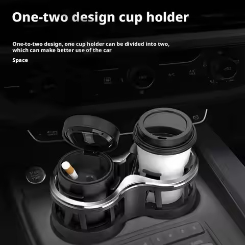 Multifunctional Double Car Water Cup Holder with Adjustable Mounting Base Universal Automobile Cup H