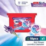 Breeze 3in1 Capsule Detergent Fresh Lavender 18's x 2 Free Storage Basket