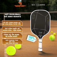 Genuine Six Zero Quartz Pickleball Racket Black with White Border - Super Light Composite Core, Powe