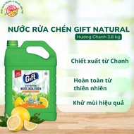 Gift Dishwashing Liquid 3.8kg Lemon Flavor - Cleans Grease, Naturally Cool Fragrance, Gentle to Prot