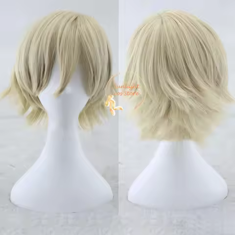 Anime Urahara Kisuke Cosplay Wig Kisuke Urahara Wigs Short Blonde Hair Heat Resistant Synthetic Men 