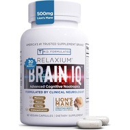 Relaxium BrainIQ Nootropic Brain Supplements | Memory Supplement for Brain Health | Cognitive Supple